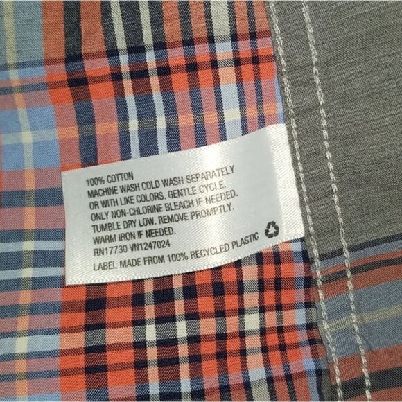 NWOT Goodfellow Plaid Button Down Classic Casual Dressy Basic Long Sleeve Shirt - Picture 5 of 5